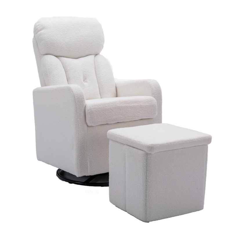 Upholstered Rocking Chair and Ottoman Set