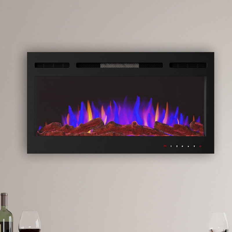 Sleek Electric Fireplace with LED Flames