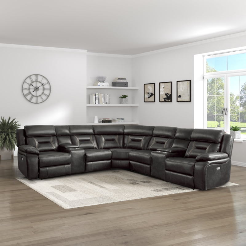Ultra-Modern Sectional Recliner with Console