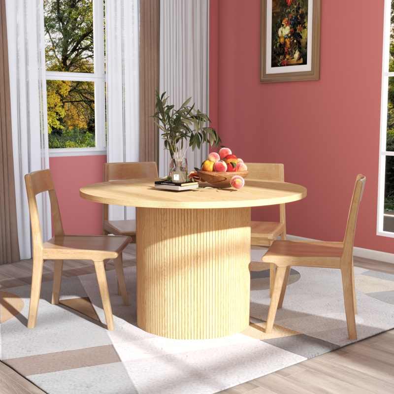 Round Fluted Pedestal Dining Table