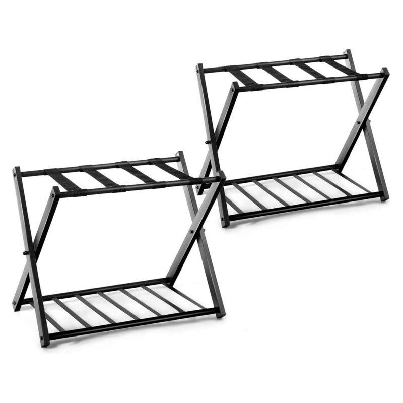 Foldable Luggage Rack with Compartments
