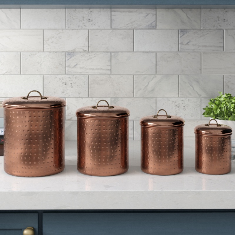 4-Piece Copper-Plated Canister Set
