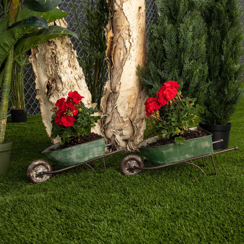 Rustic Wheelbarrow Planter Decorations