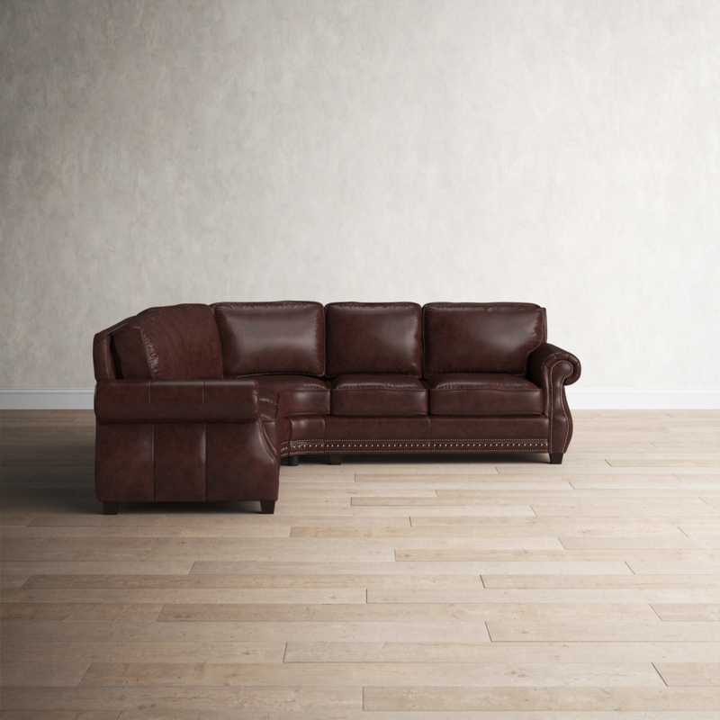 Two-Piece Leather Sectional with Traditional Styling