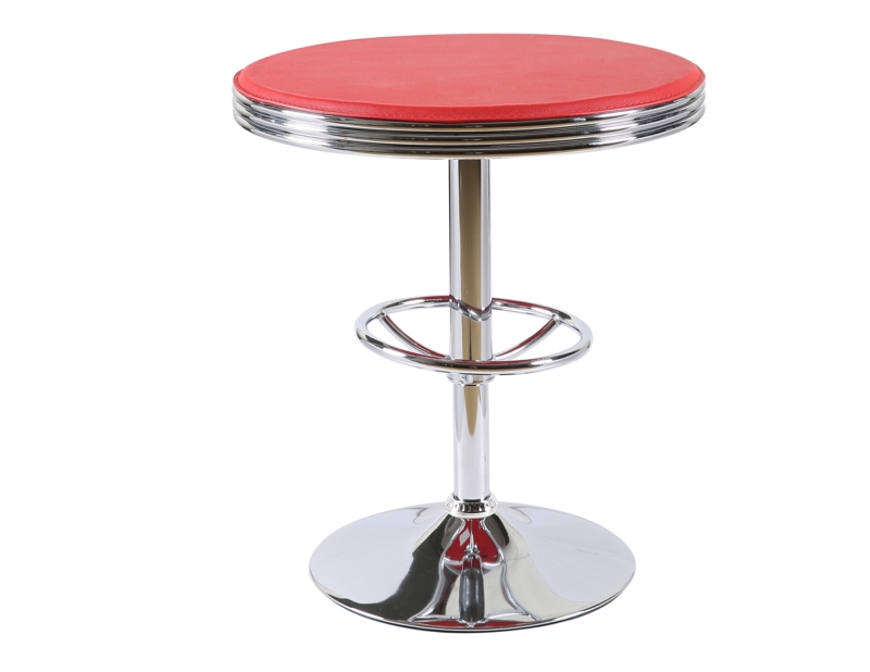 Swivel Stainless Steel Bar Table with Footrest