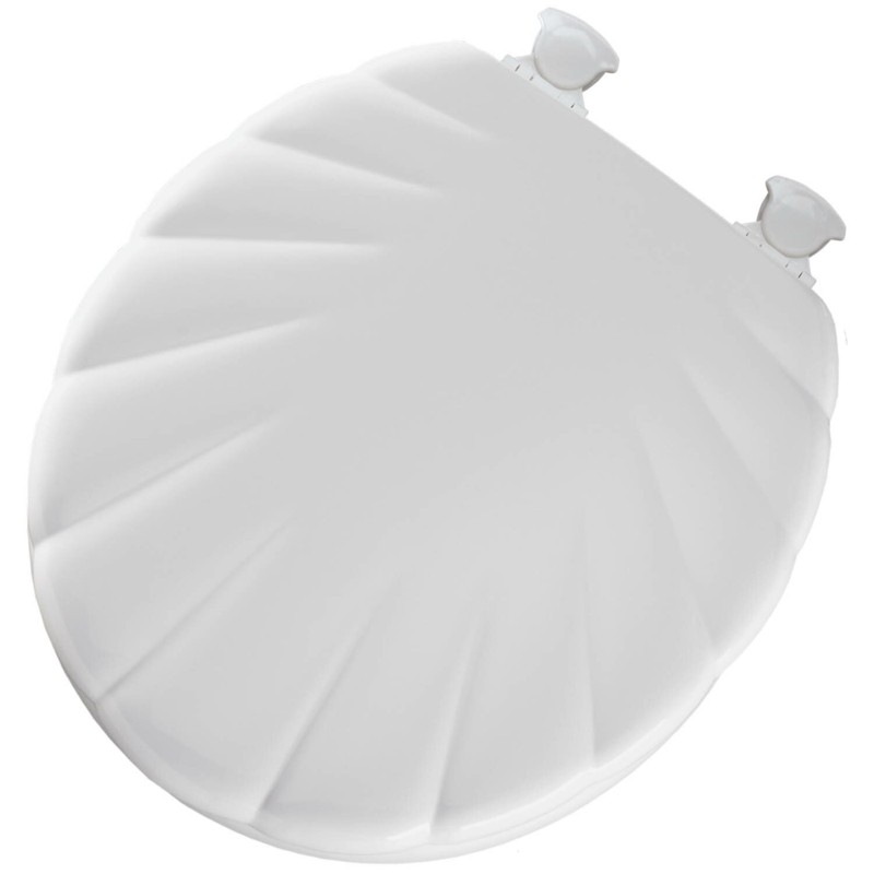 White Shell Shaped Wooden Toilet Seat