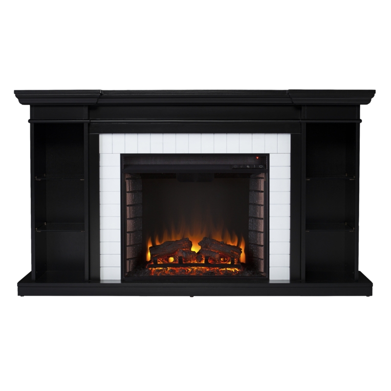 Electric Curio Fireplace with Adjustable Shelves