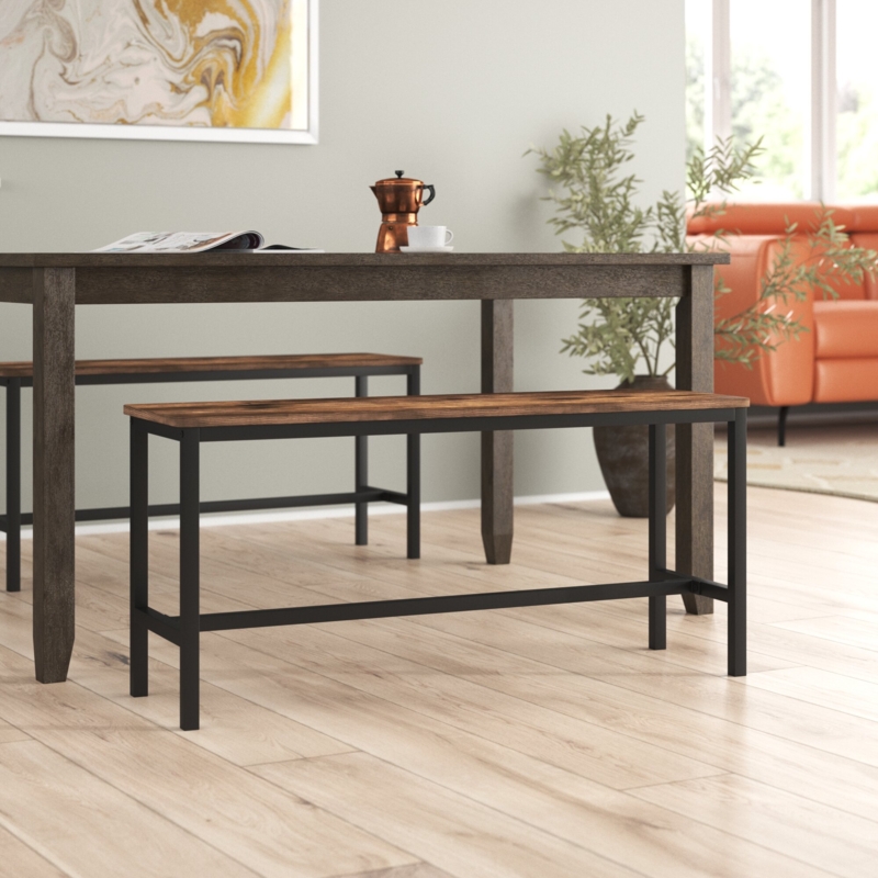 Industrial Style Trestle Bench Set