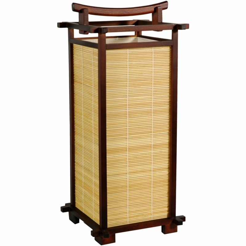 Zen Wooden Table Lamp with Bamboo Inserts