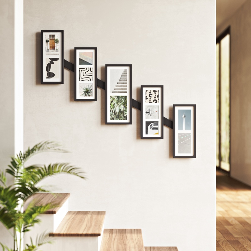 Gallery Photo Display with Pivoting Frames