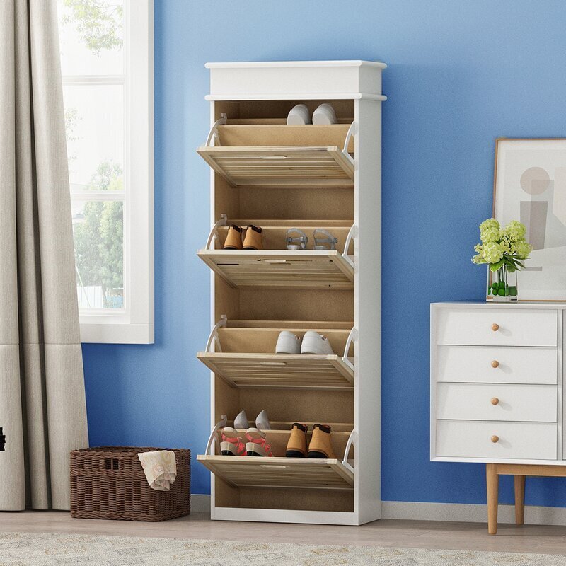 A classy tall shoe cabinet to fit small entryways - IKEA Hackers