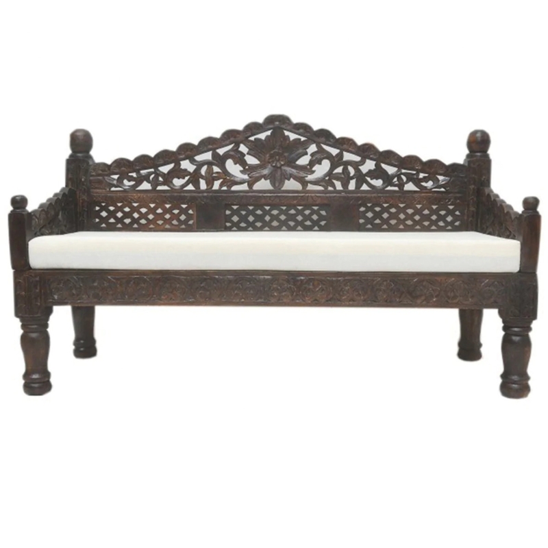 Distressed Mango Wood Outdoor Bench