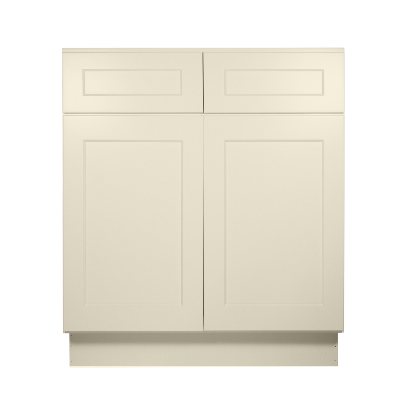 Modern Birchwood Base Cabinet with Soft-Close Doors