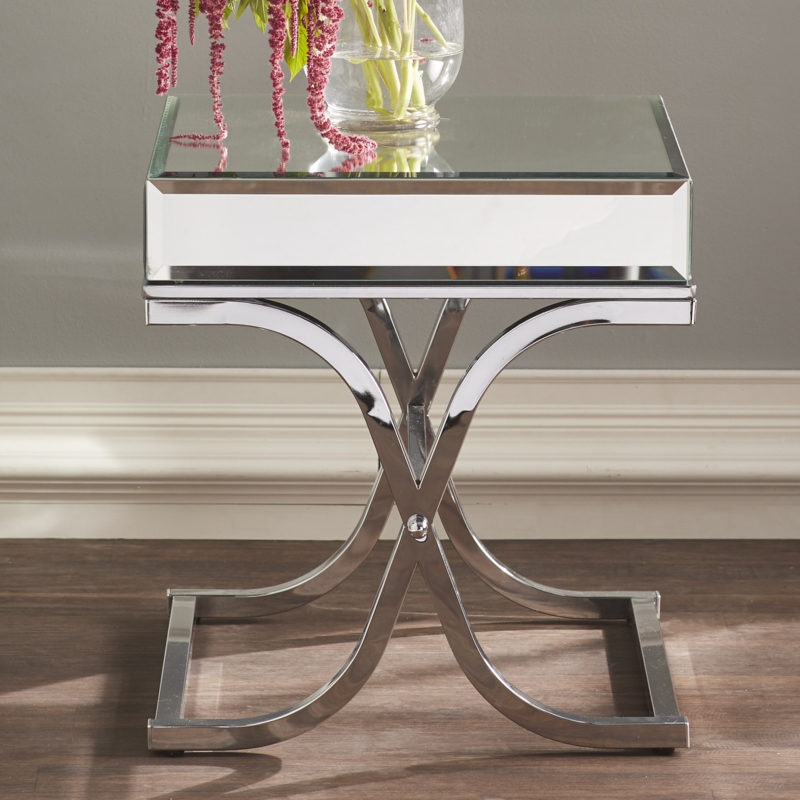 Glamorous Glass-Top End Table