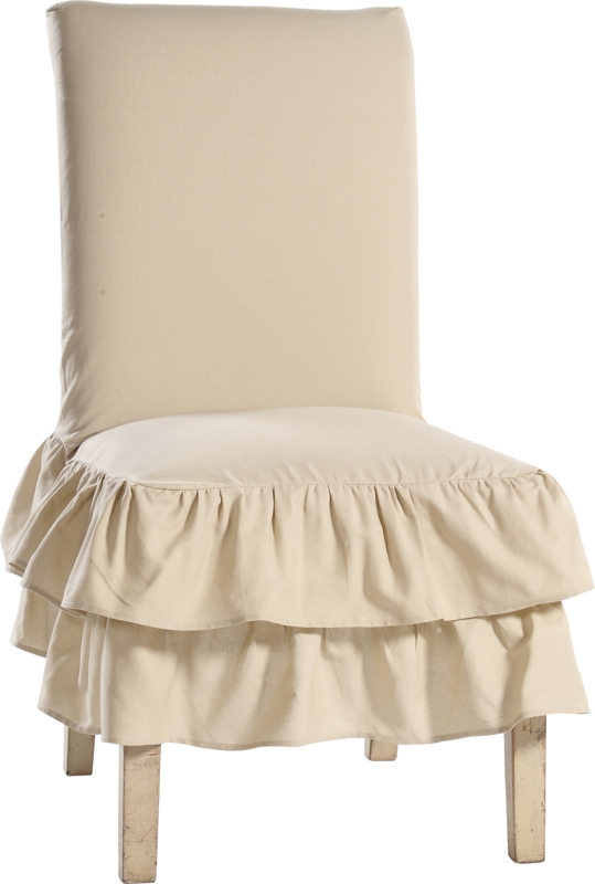 Washed Ruffled Dining Chair Cover