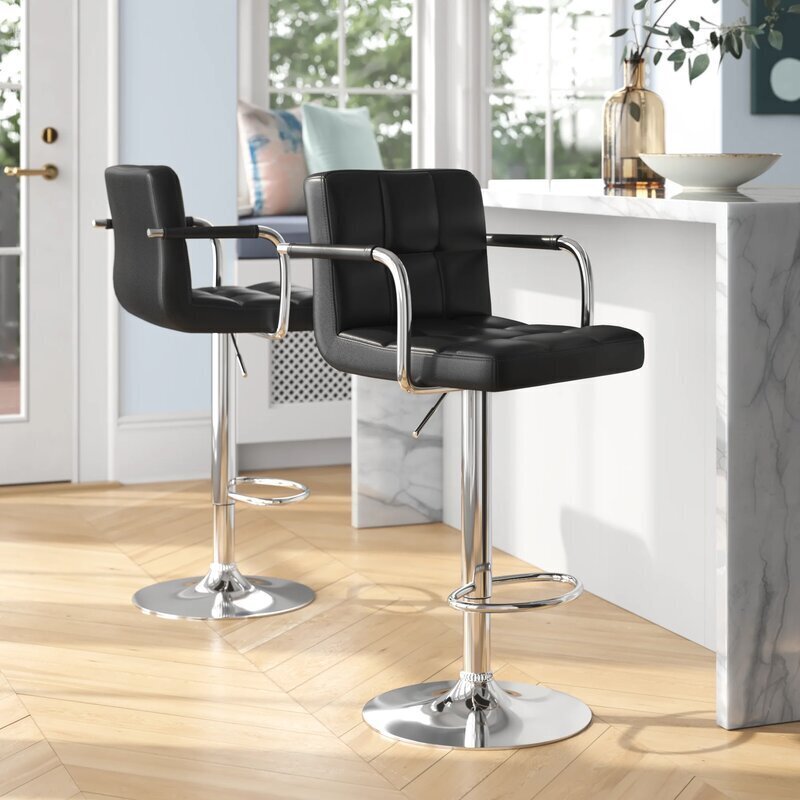 Sleek adjustable swivel counter stools with backs