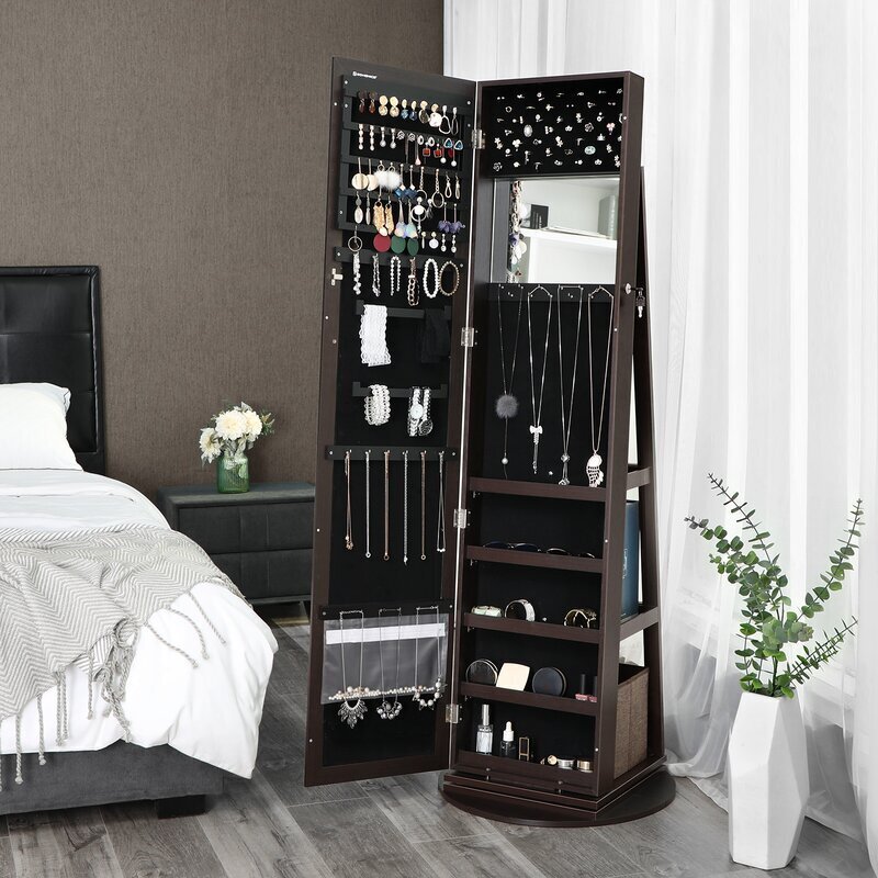 Slim Tall Freestanding Extra Large Jewelry Armoire