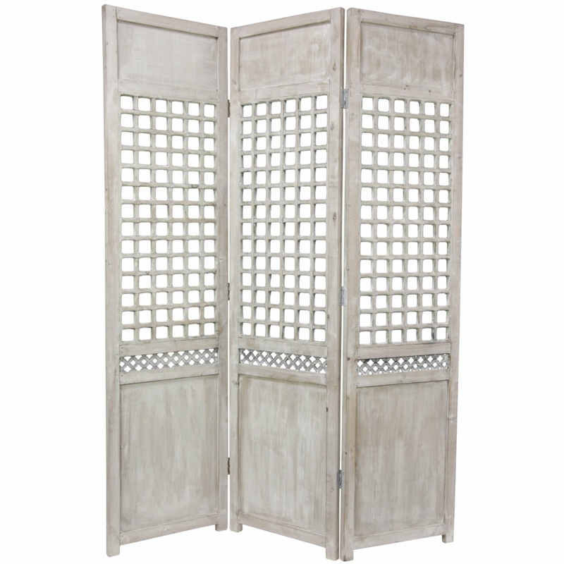 Smithers 51.75'' W x 69.5'' H 3 - Panel Solid Wood Folding Room Divider