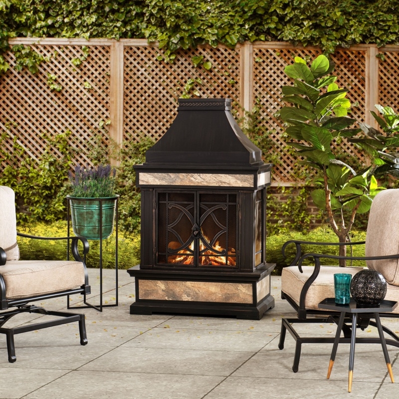 Sofie 56.7'' H Wood Burning Outdoor Fireplace