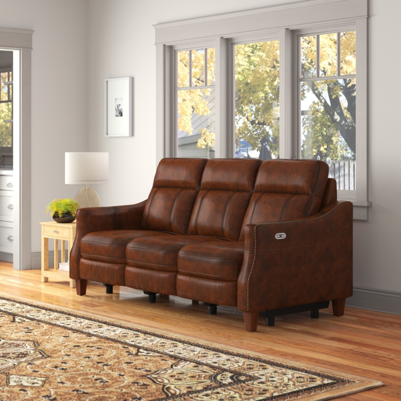 Reclining Sofa with USB Port and Storage Console