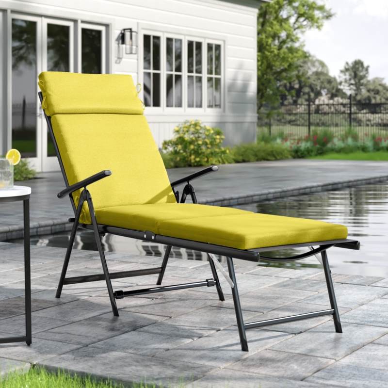Outdoor Chaise Cushion with Reversible Cover