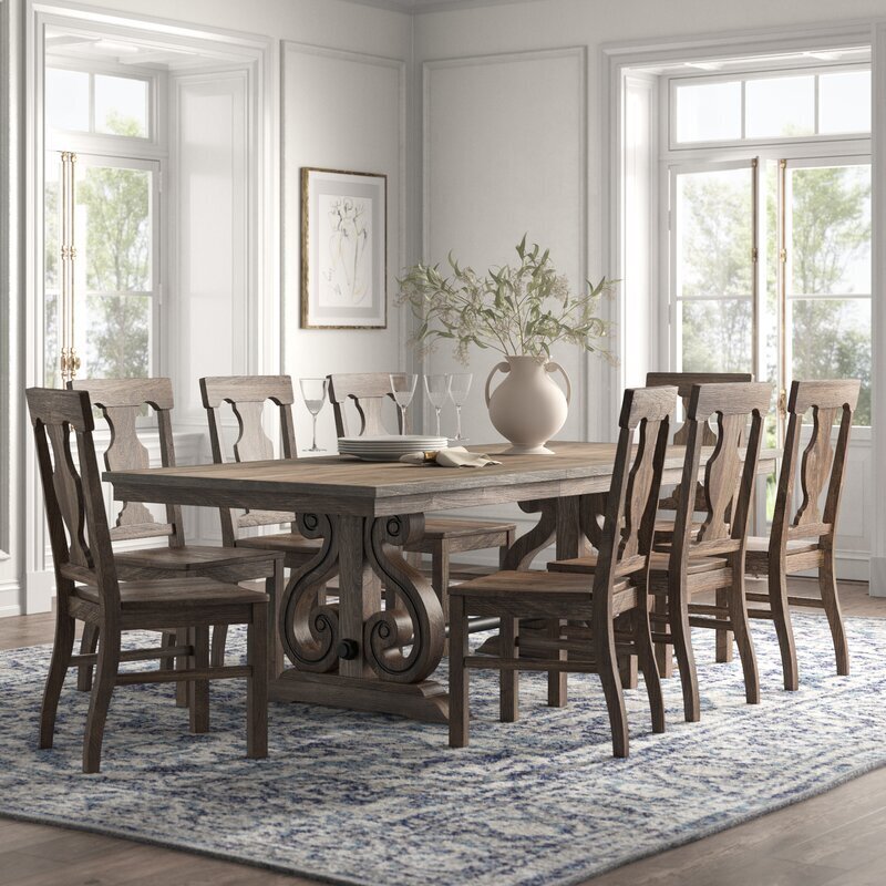 Solid and MDF French country dining room set