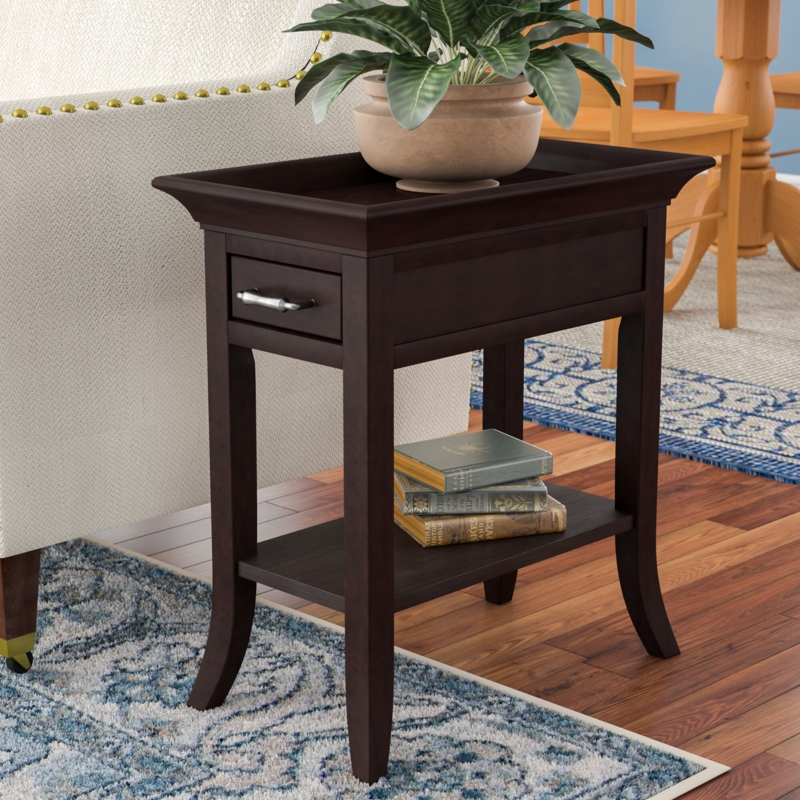 Traditional End Table with Drawer and Shelf