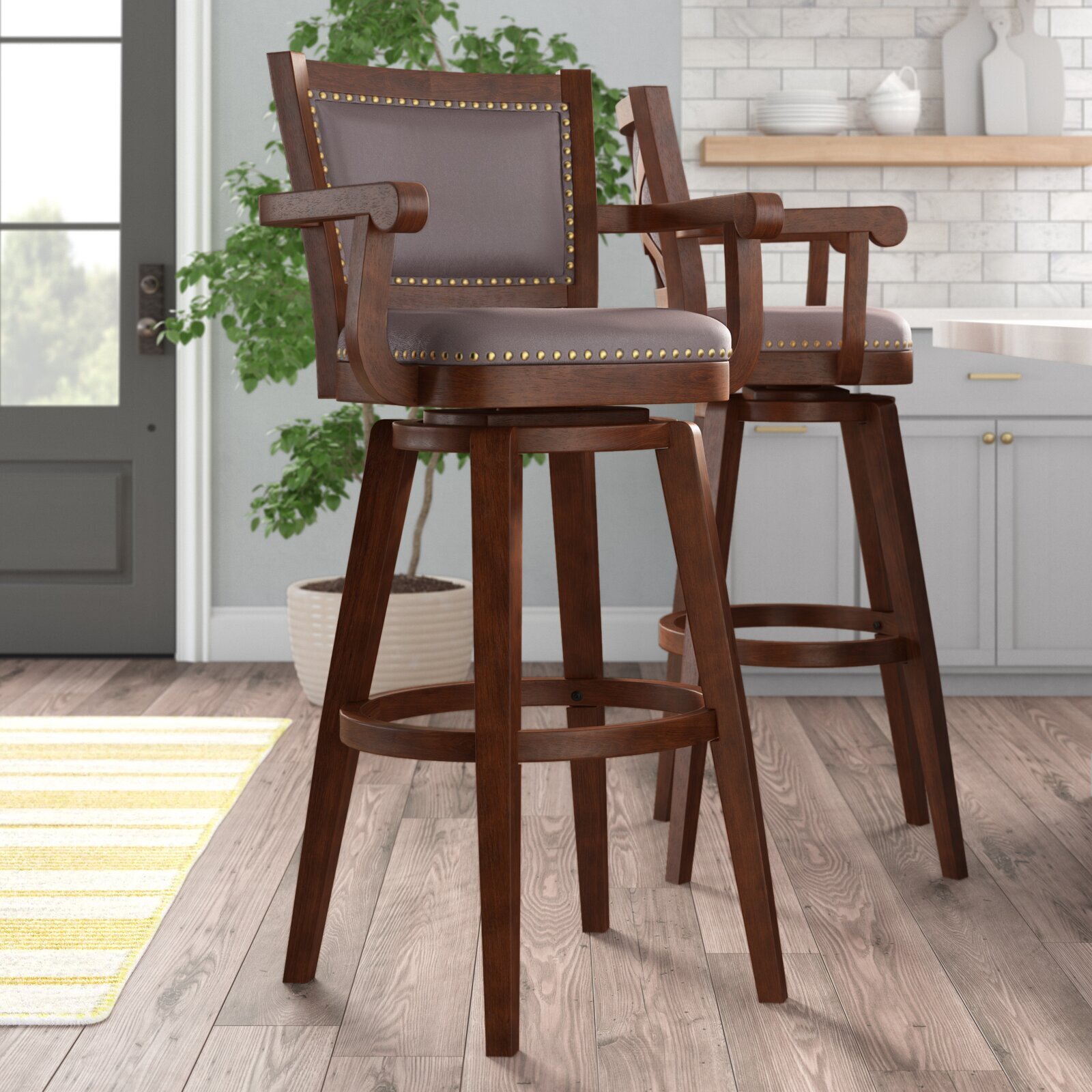 Solid wood 36 inch seat height bar stool
