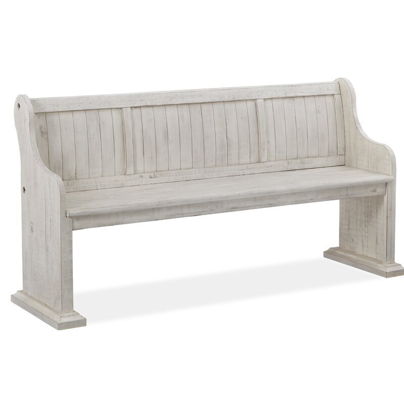Solid Wood Dining Bench Seat With Back