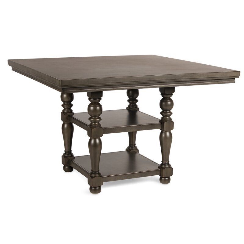 Solid wood high top dining table for 8