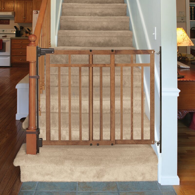 Solid Wood Pet Gate For Stairs 