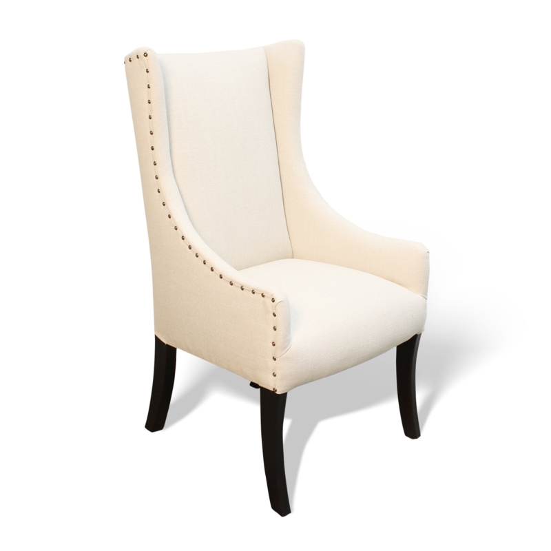 Transitional Captain Wing Chair with Low Arms