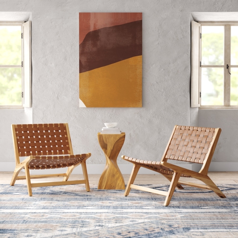 Mid-Century Modern Woven Side Chairs (Set of 2)