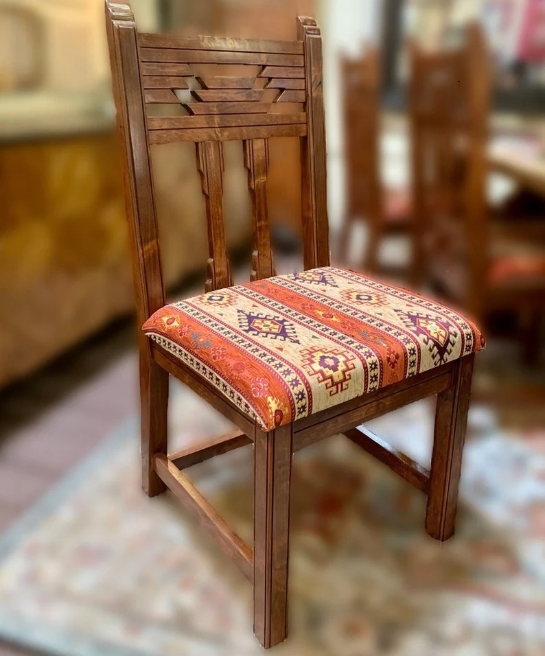 Southwest Style Chair With Unique Backrest