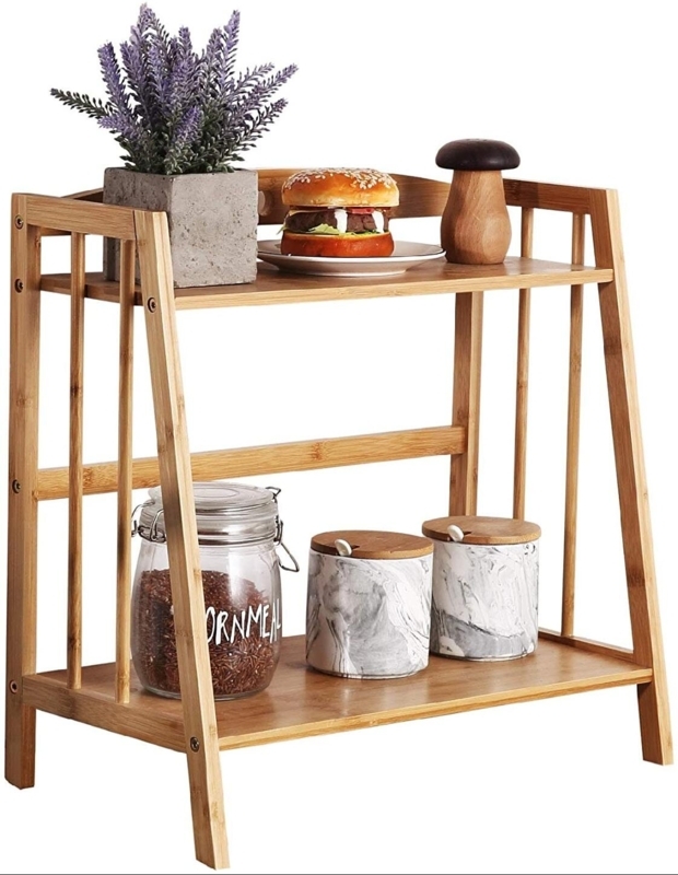Stylish Corner Shelf with Solid Wood Panels