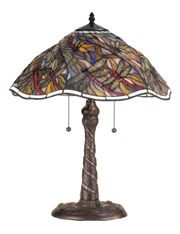 Whimsical Dragonfly Stained Glass Table Lamp