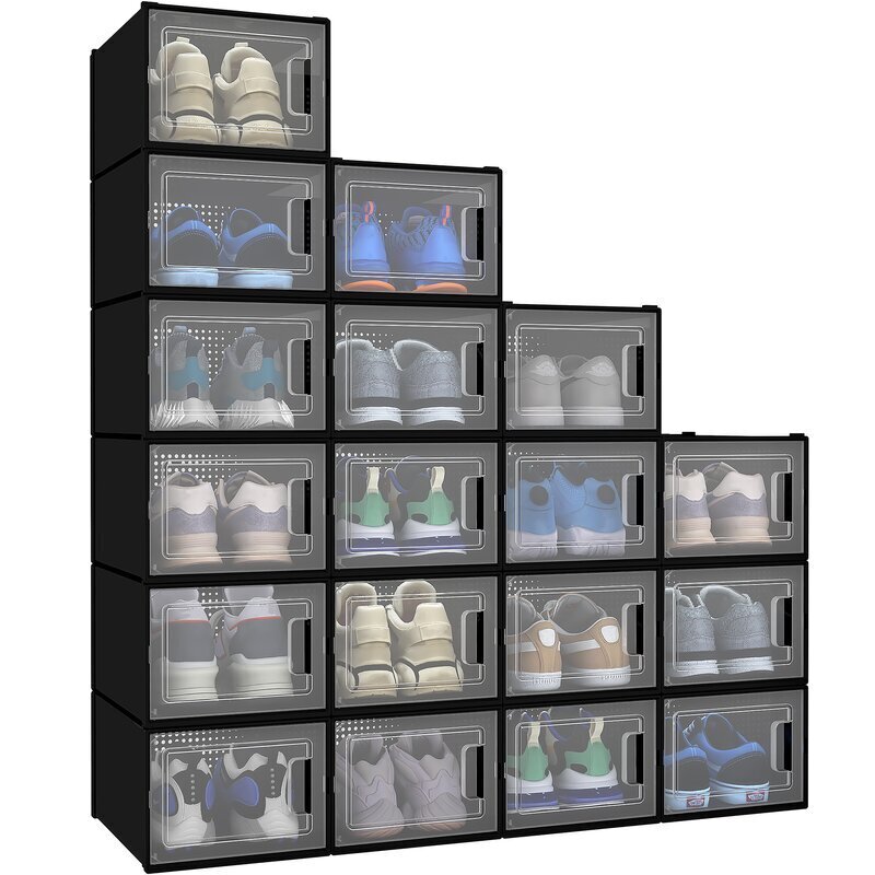 type A Stackable Ease 16-Compartment Shoe Organizer, Holds up to