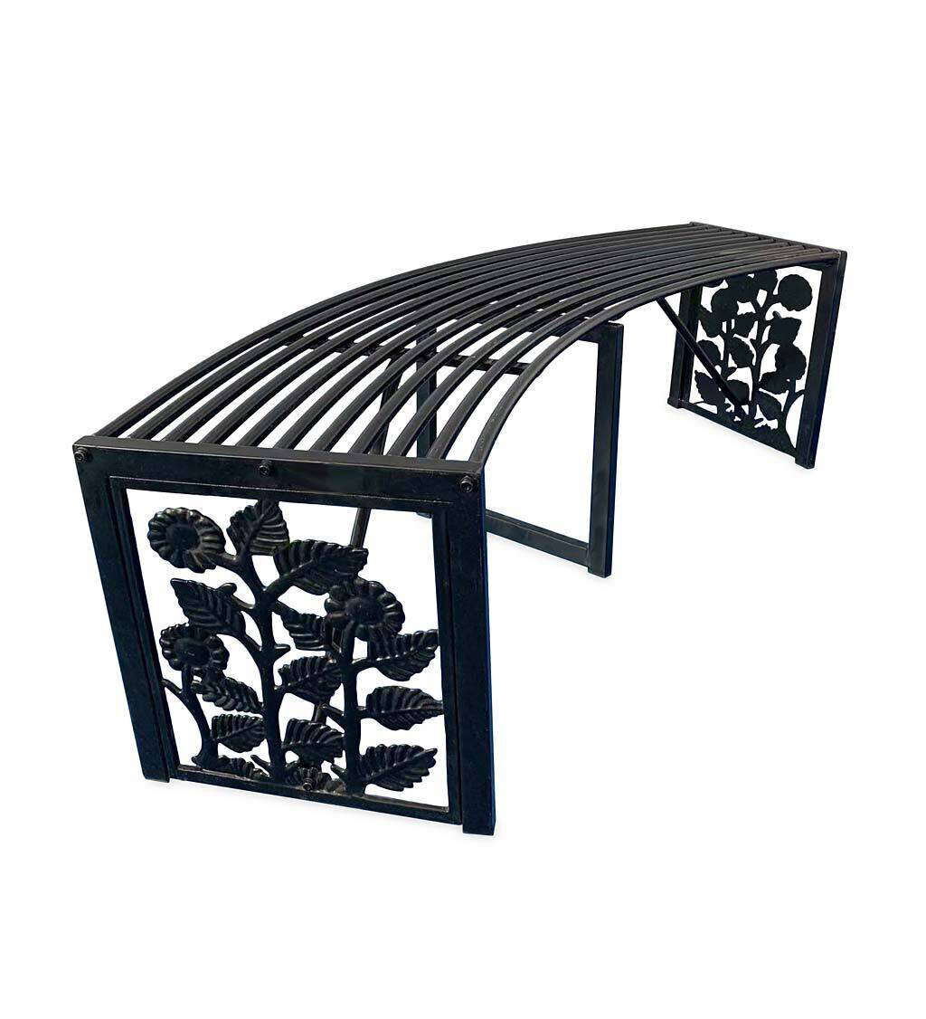 Stainless steel curved bench outdoor