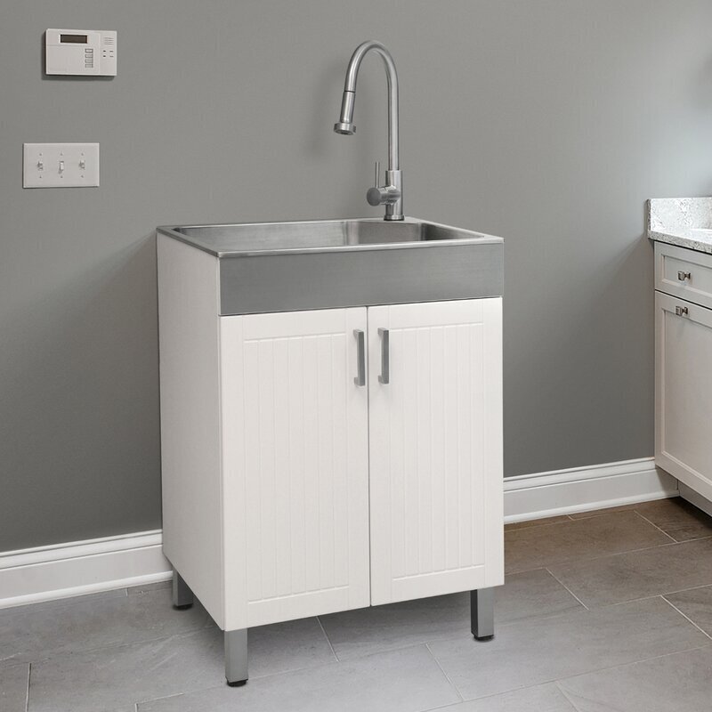 Stainless Steel Laundry Sink With Storage