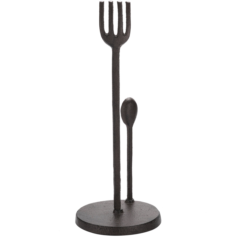Cast Iron Kitchen Paper Towel Holder with Spoon Design