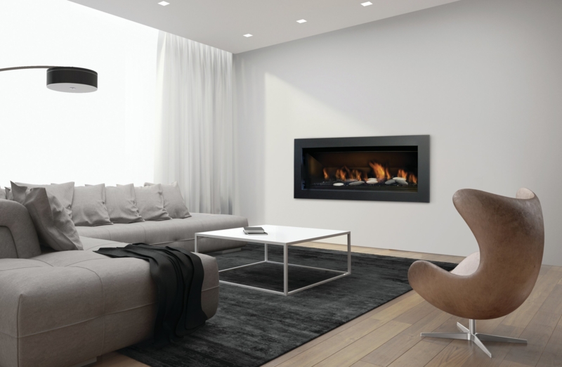 Contemporary Wide-Flame Fireplace