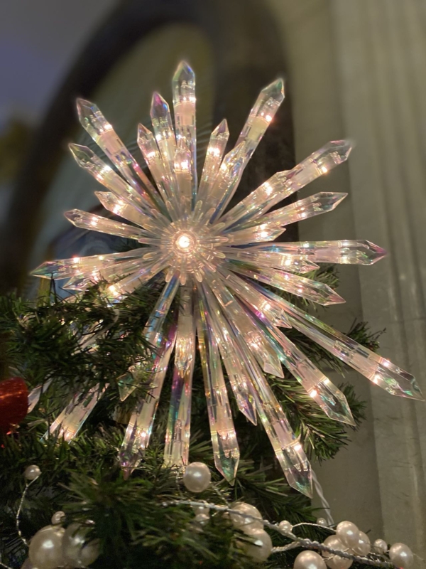 Glittery Warm White Tree Ornament