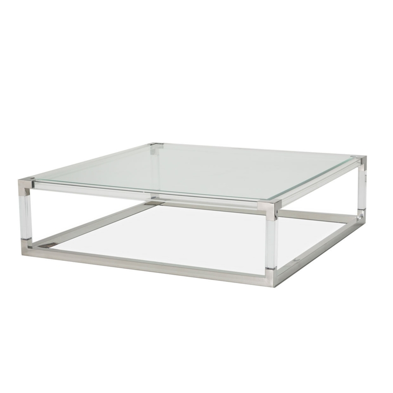 Clear Glass Cocktail Table with Acrylic Legs