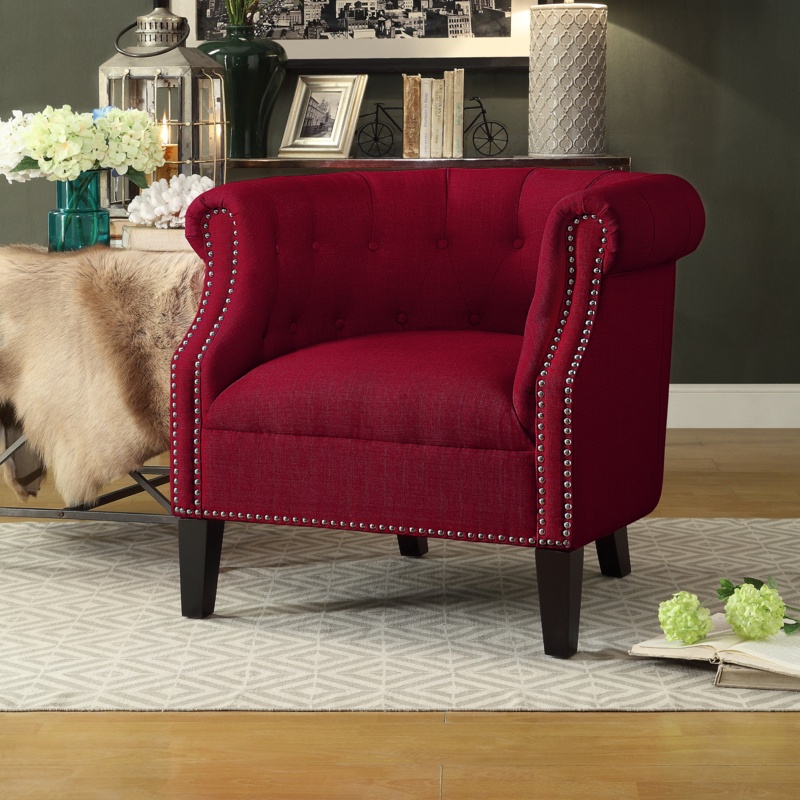 Steeves 29" W Tufted Polyester Barrel Chair