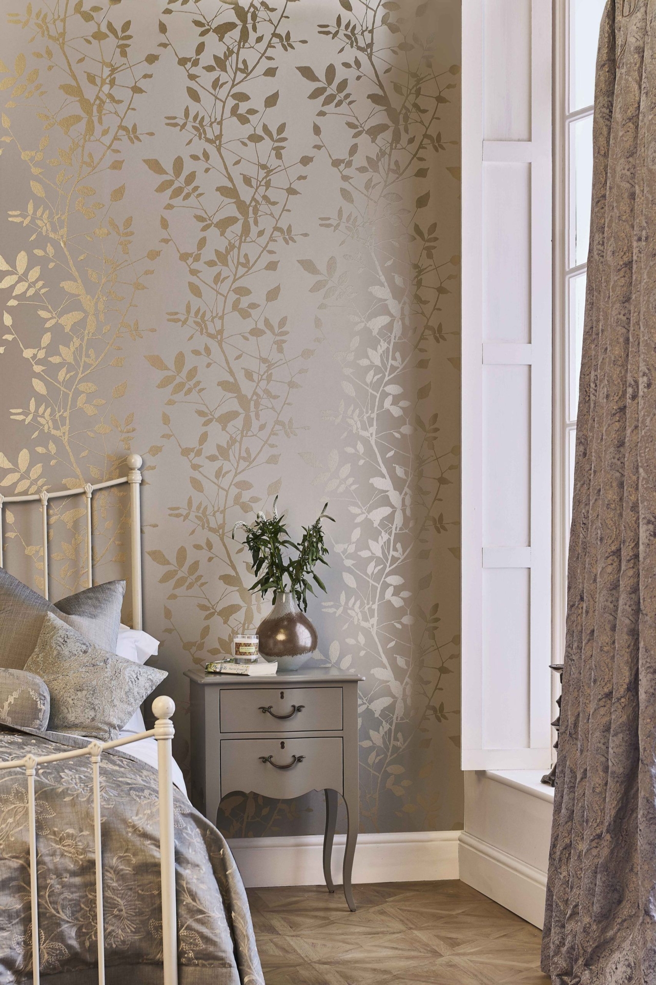 Stencil Over Wallpaper