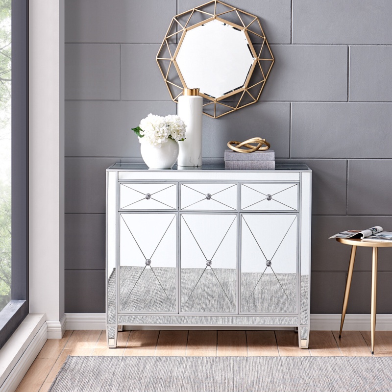 Stgeorge 35.5 Tall 3 Door Mirrored Accent Cabinet Foter