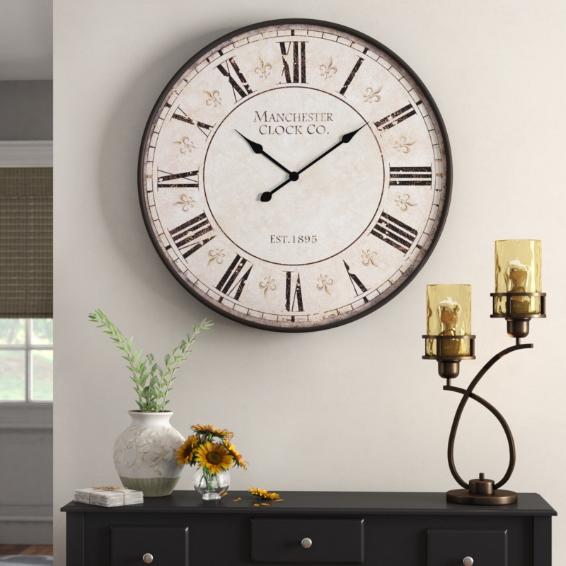 Antique-Inspired 30" Metal Wall Clock