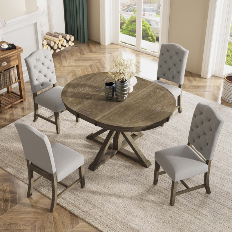 Retro Butterfly Leaf Dining Table Set