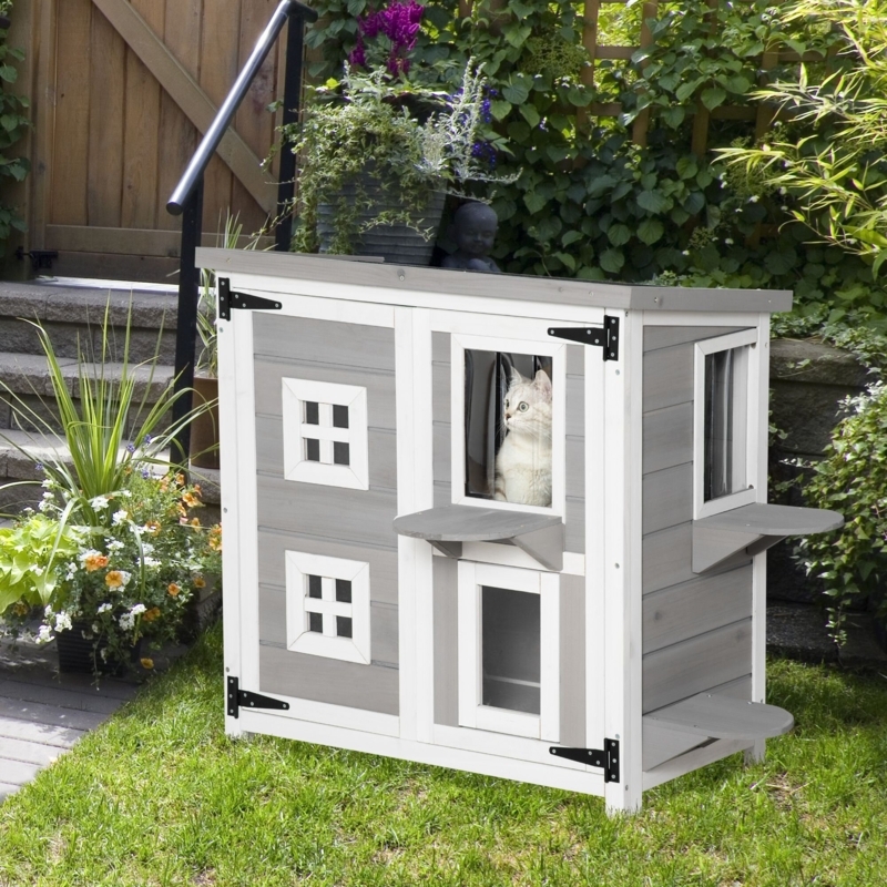 Outdoor Cat House with Condo Space