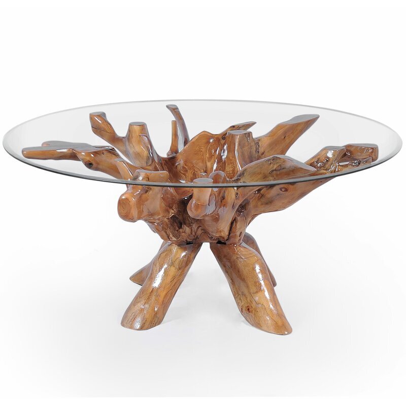 Stunning rustic dining table base for glass top